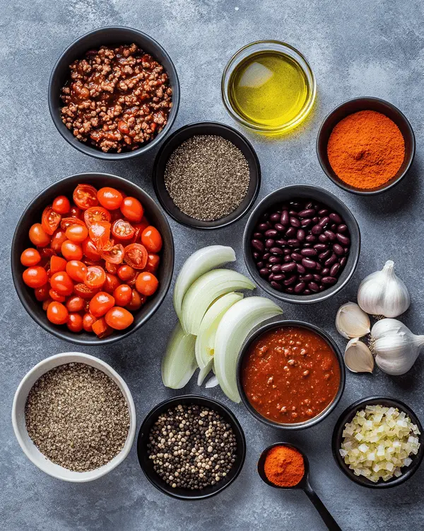 Ingredients for Chili Recipe