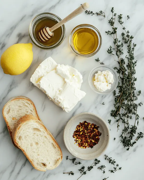 Spicy Honey Drizzled Feta Crostini 2 Bread And Cheese Appetizer
