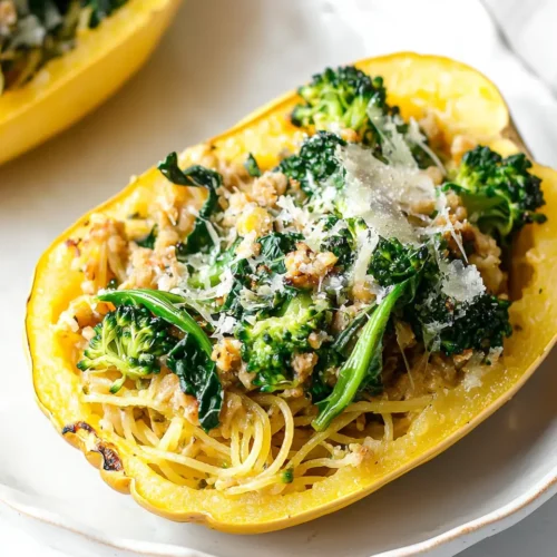 Cheesy Broccoli Spaghetti Squash