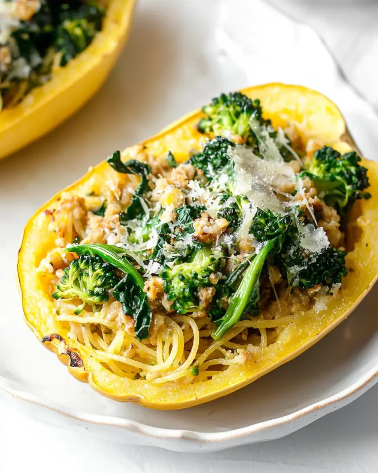 Cheesy Broccoli Spaghetti Squash