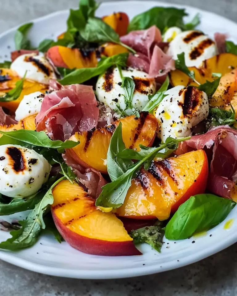 Grilled Peach and Burrata Salad Recipe