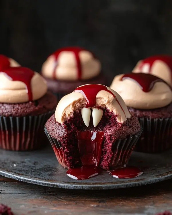Halloween Vampire Bite Cupcakes 2 Halloween Decorated Cupcakes