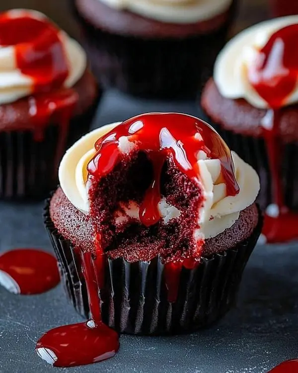 Halloween Vampire Bite Cupcakes 4 Halloween Vampire Bite Cupcakes Recipe