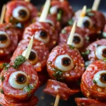 Halloween Recipes & Spooky Treats 10 Salami Mozzarella Eyeballs