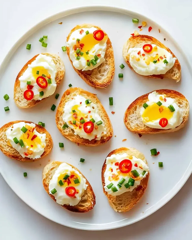 Spicy Honey Drizzled Feta Crostini
