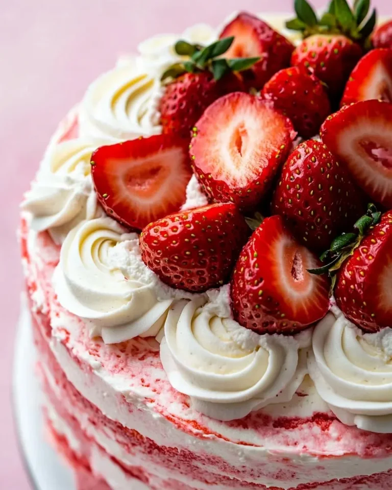Strawberry Shortcake Layer Cake with Sponge Cake