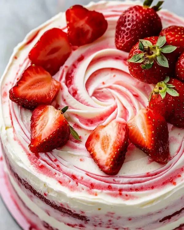 Strawberry Shortcake Layer Cake with Sponge Cake 3 Sweet Strawberry Shortcake