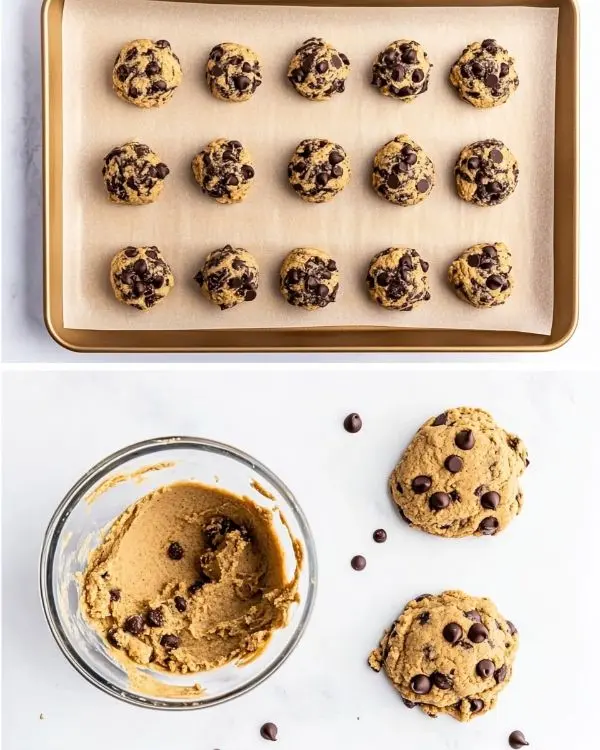 The preparation process for Peanut Butter Oatmeal Chocolate Chip Cookies