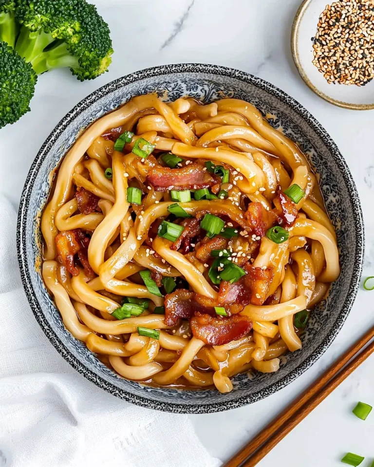 Vegan Garlic Udon Noodles