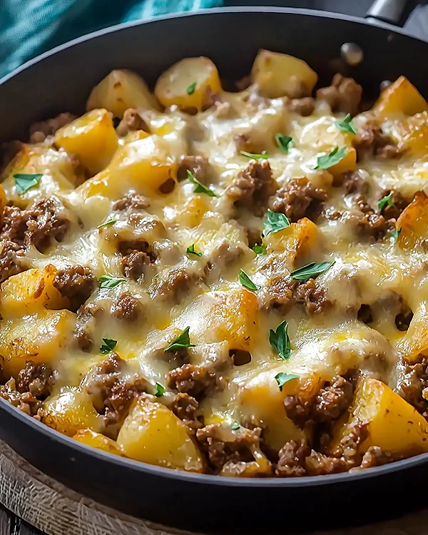 One-Pan Cheesy Meat and Potato Skillet 3 Beef Casserole Recipes