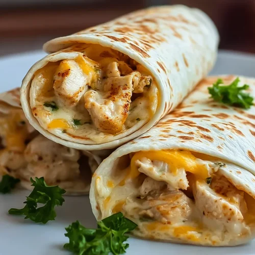 Cheesy Chicken Garlic Wraps