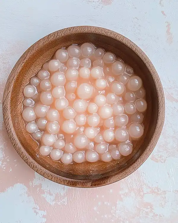 Rose Milk Tea with Boba 4 Cook tapioca for Rose Milk
