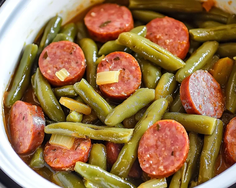 Crockpot Kielbasa and Green Beans