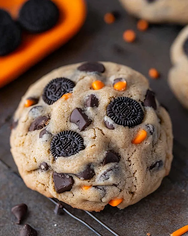 Halloween Oreo Stuffed Chocolate Chip Cookies 3 Halloween Oreo Stuffed Brownies