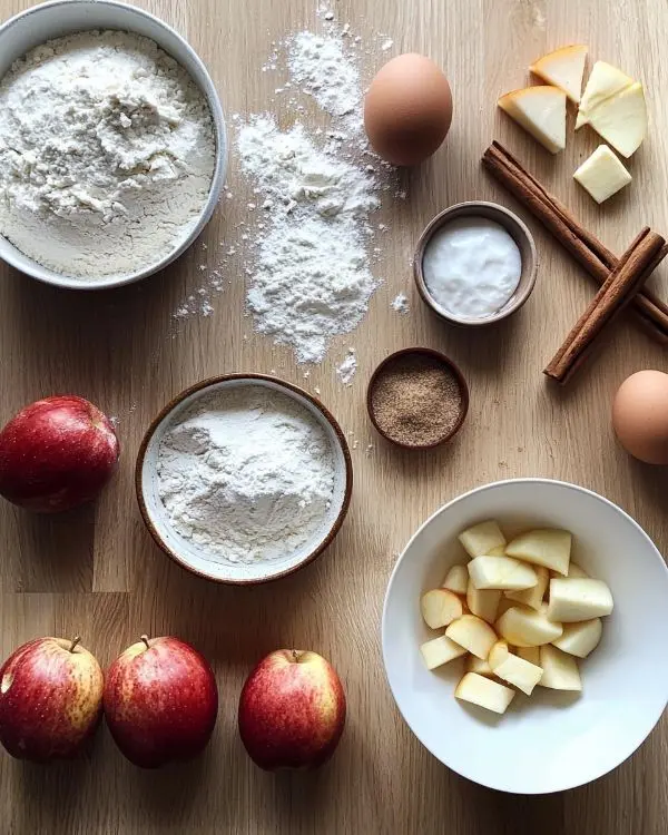 Main ingredients for Apple Cinnamon Rolls