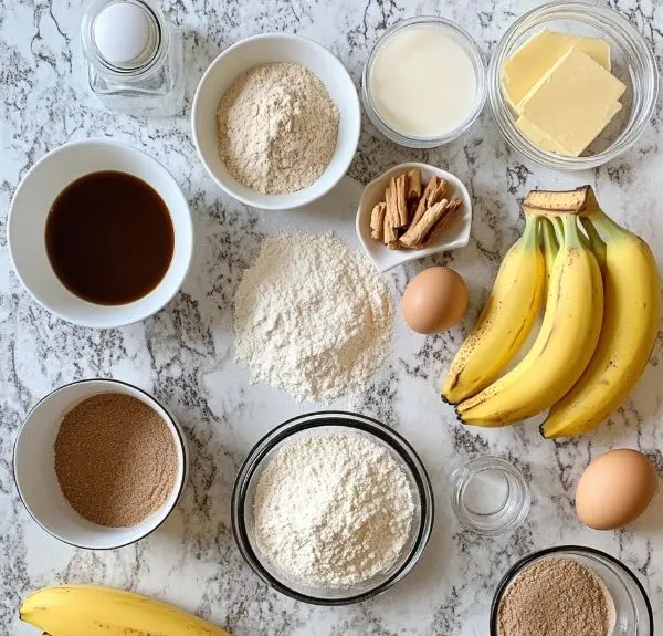 Homemade Cinnamon Swirl Banana Bread 2 Main ingredients for Banana Bread