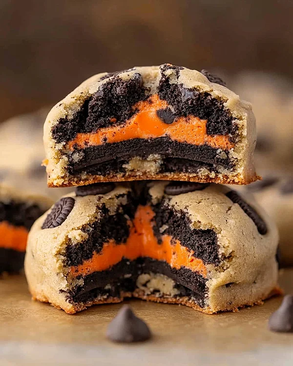 Halloween Oreo Stuffed Chocolate Chip Cookies 4 Oreo Cookie Halloween Ideas