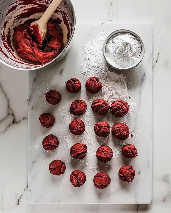 Red Velvet Crinkle Cookies 3 Preparation of the Red Velvet Crinkle Cookies