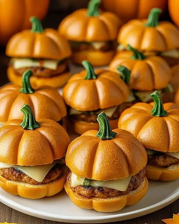 Pumpkin-Shaped Sliders 2 Pumpkin Sandwich