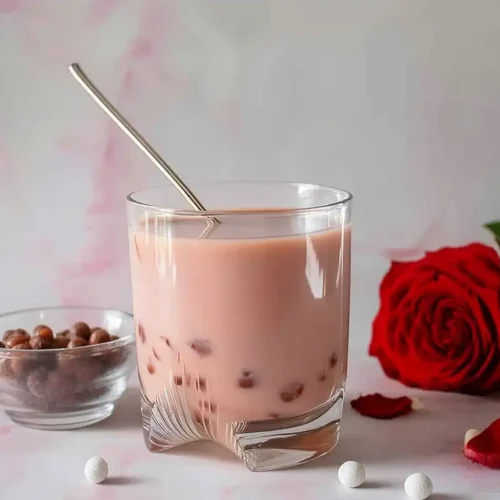 Rose Milk Tea with Boba 6 Rose Milk Tea with Boba