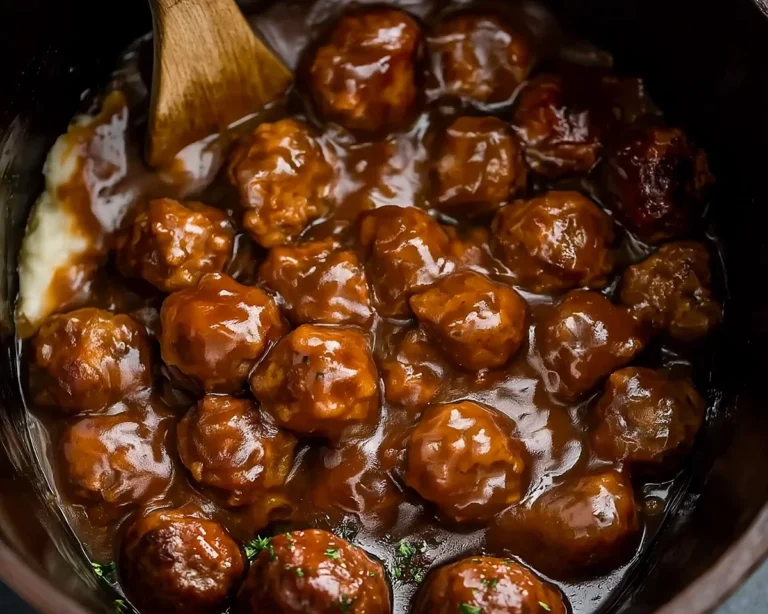 Slow Cooker Salisbury Steak Meatballs