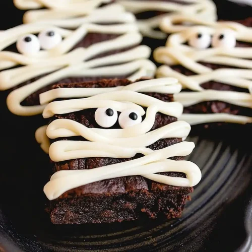Spooky Mummy Brownies 4 Spooky Mummy Brownies