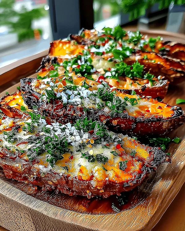 Garlic Parmesan Sweet Potato Wedges 3 garlic parmesan sweet potato fries