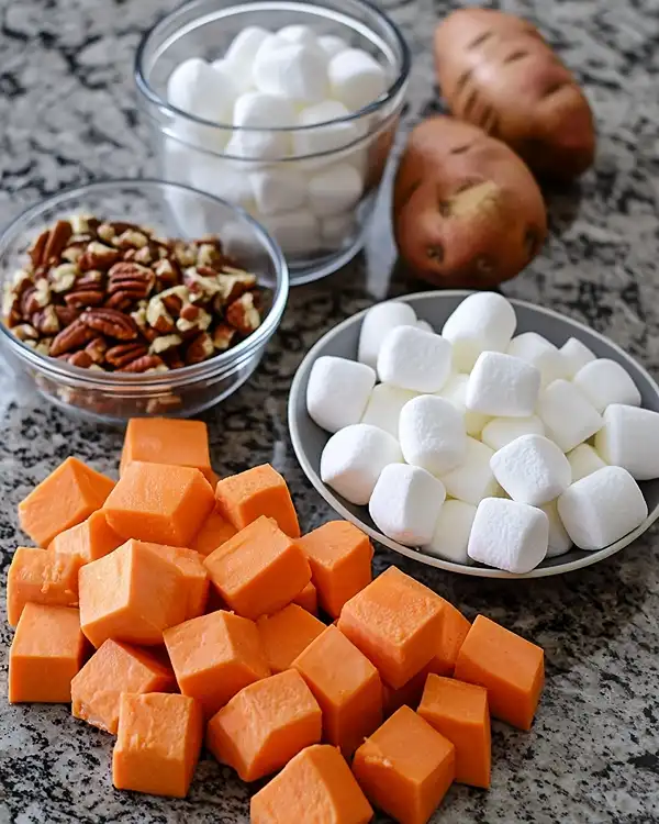 main ingredients for Easy Sweet Potato Casserole