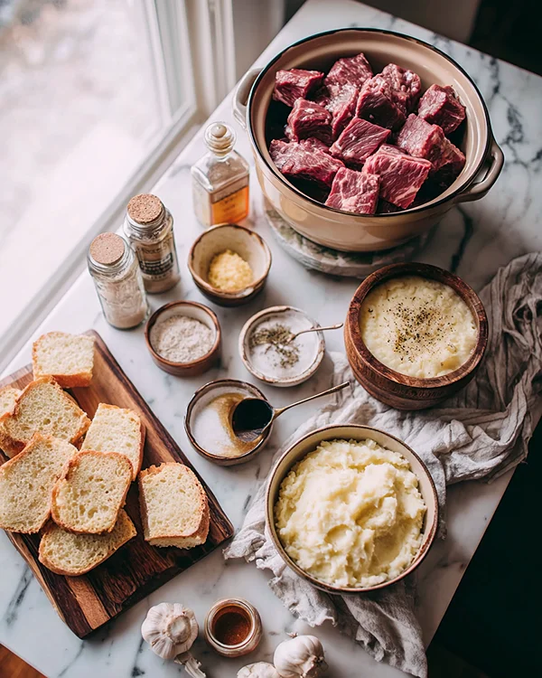 Easy Slow Cooker Beef Manhattan 2 open faced beef manhattan sandwich