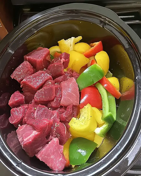 Crock Pot Pepper Steak 2 slow cooker pepper steak
