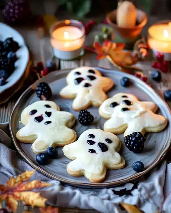 Vegan Blueberry Ghost Hand Pies 3 vegan blueberry hand pies