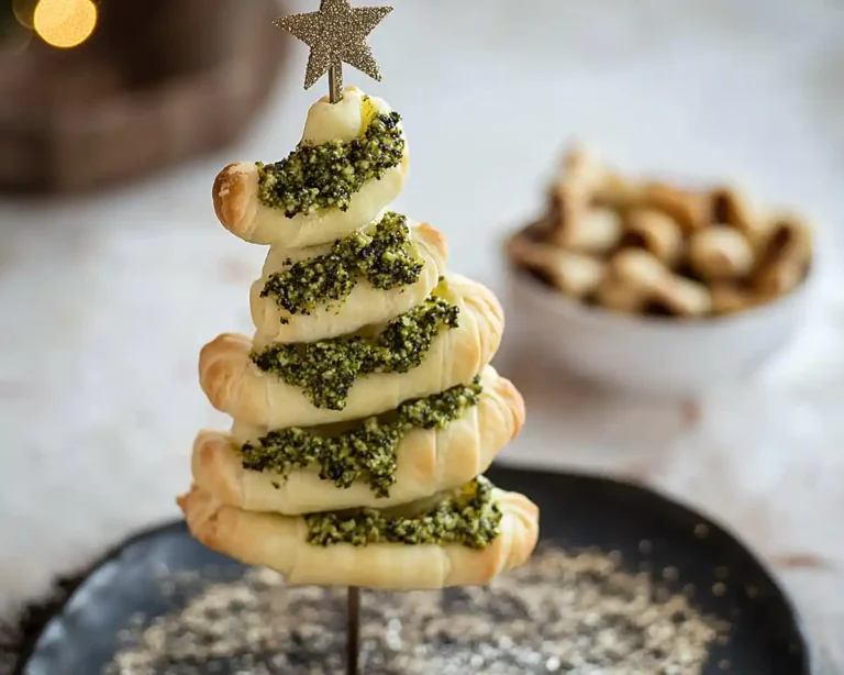 Basil Pesto Cheesy Puff Pastry Christmas Tree