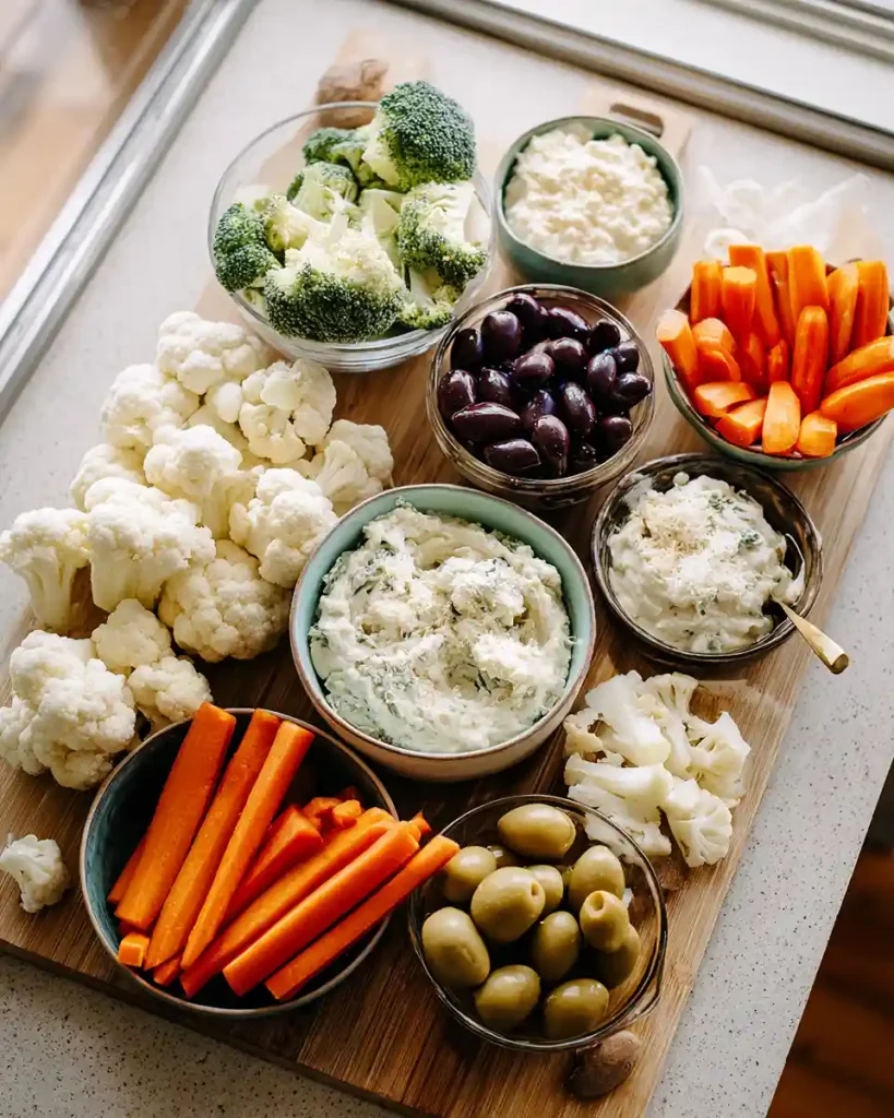 Snowman Veggie Board 3 Christmas Recipes Appetizers