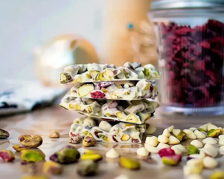 Cranberry Pistachio White Chocolate Bark