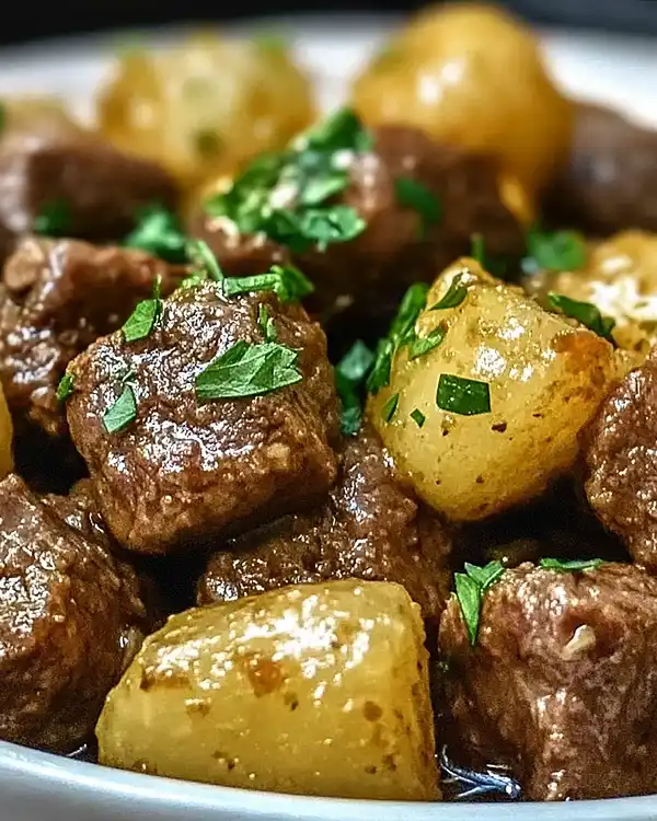 High Protein Slow Cooker Garlic Butter Beef bites 3 High Protein Recipes Dinner
