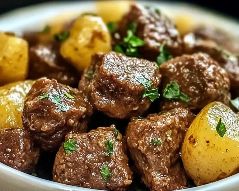 High Protein Slow Cooker Garlic Butter Beef Bites