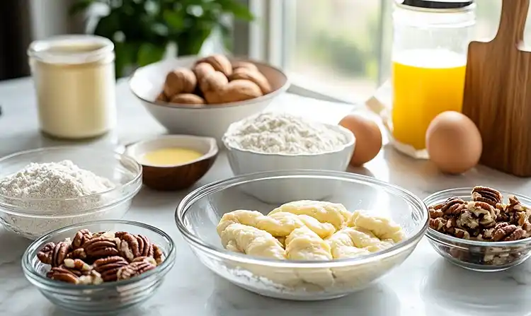 Ingredients for Pecan Pie Crescent Rolls