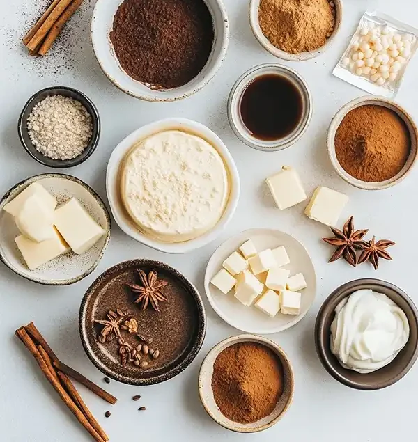 Ingredients for gingerbread mousse