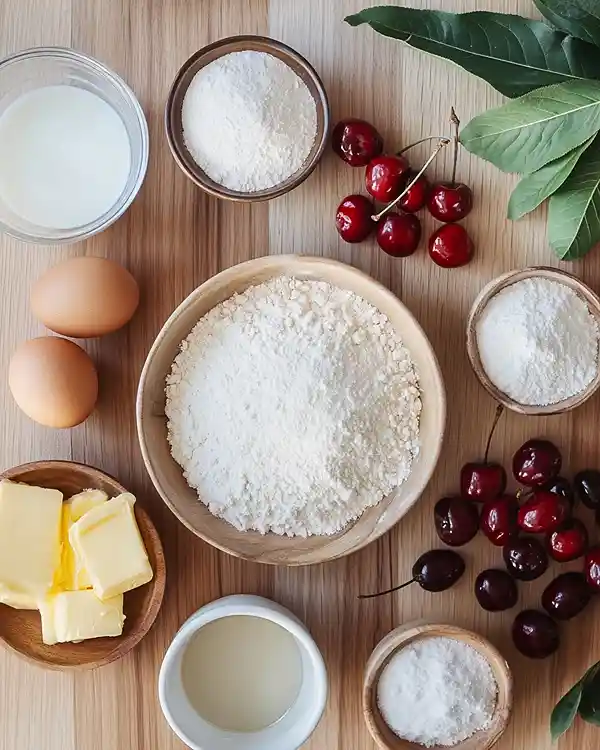 Cherry Cobbler Muffins Recipe 3 Main ingredients for Cherry Cobbler Muffins