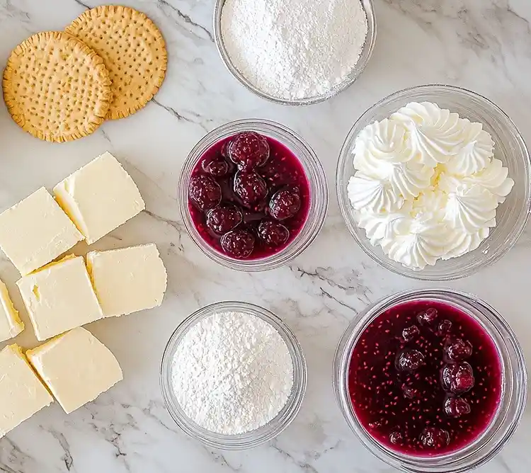 Easy No Bake Cheesecake Cups 3 Main ingredients for No Bake Cheesecake Cups