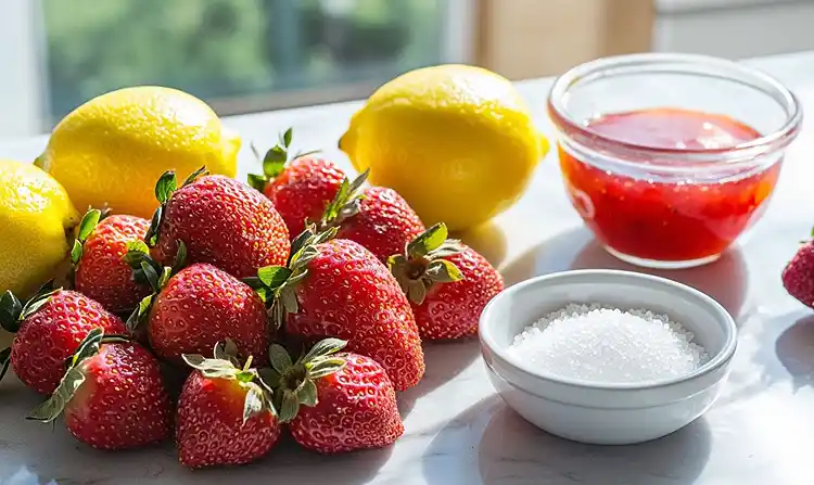 Slow Cooker Strawberry Butter 4 Main ingredients for Slow Cooker Strawberry Butter