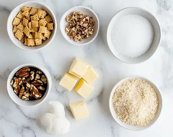 Main ingredients for Toffee Chex Mix