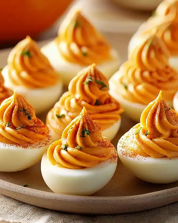 Pumpkin Patch Deviled Eggs 2 Orange Deviled Eggs