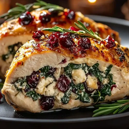 Spinach & Cranberry Stuffed Chicken Breasts 4 Spinach & Cranberry Stuffed Chicken Breasts