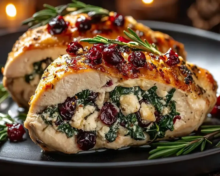Spinach & Cranberry Stuffed Chicken Breasts