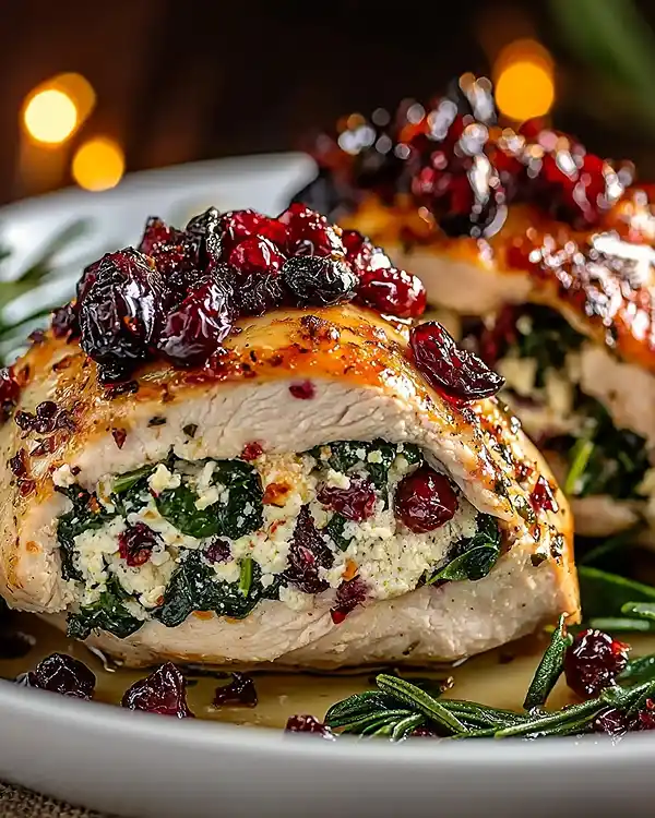 Spinach & Cranberry Stuffed Chicken Breasts 3 Spinach & Cranberry Stuffed Chicken Breasts Recipe