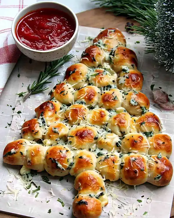 Cheesy Pull Apart Christmas Bread 3 Tree Bread Appetizer