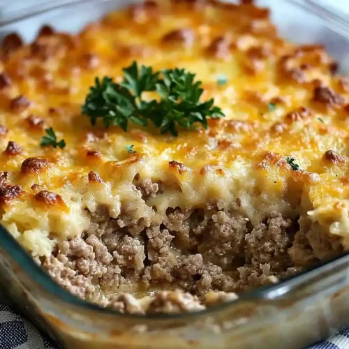 Cheesy Hamburger Hashbrown Casserole