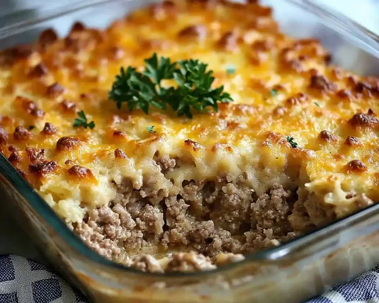 Cheesy Hamburger Hashbrown Casserole