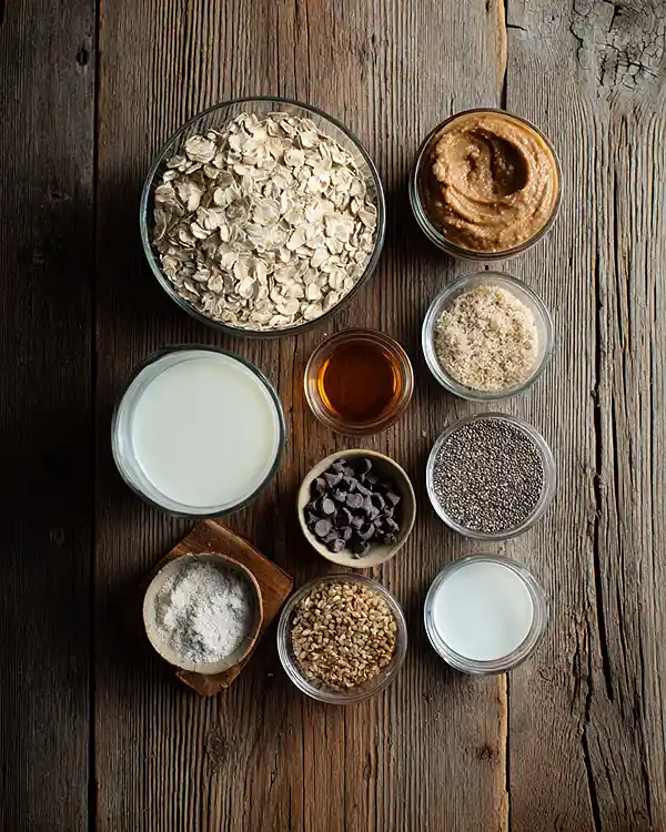 Easy Cookie Dough Overnight Oats 3 Easy Cookie Dough Overnight Oats Ingredients